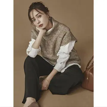 anuans 알파카 혼방 니트 베스트