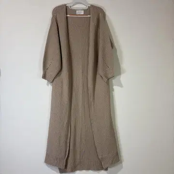 새상품급 안티카 antiqua 핑크 베이지 롱 가디건 M 사이즈