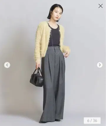 뷰티 앤 유스 턱 와이드 팬츠