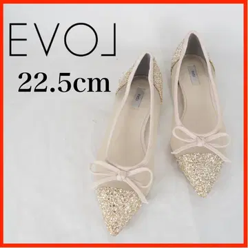 O5985*Evol*플랫슈즈*글리터*22.5cm*베이지 계열