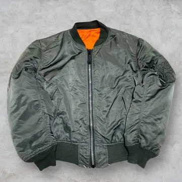 90s USA ALPHA INDUSTRIES MA-1 XL 블랙 택 카키