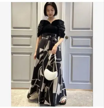릴리 브라운 추상 와이드 팬츠