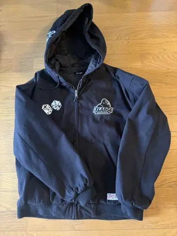 XLARGE 블랙 후드 부착 자켓