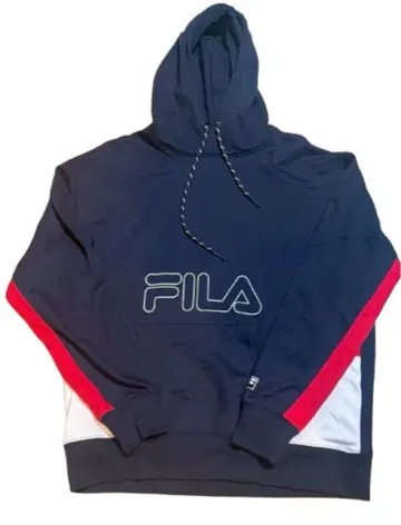 FILA 후드 부착 후드티 네이비