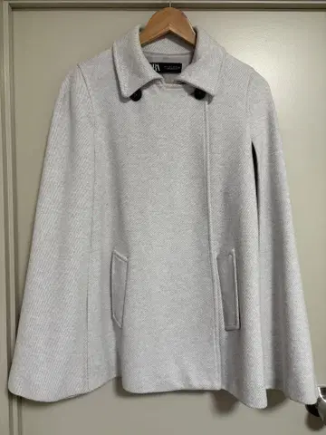 [ ZARA ] 그레이 케이프 코트 L