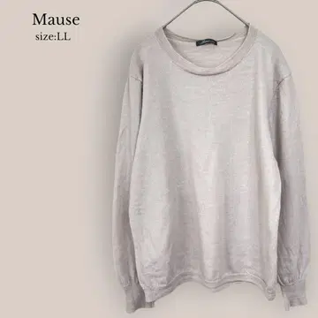 Mause 스웨터 긴팔 U넥 빅 사이즈 LL 무인 양모 100%