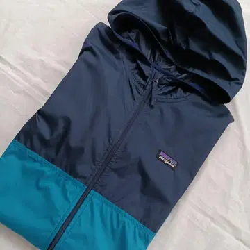 patagonia 후드 부착 자켓 네이비/터콰이즈