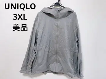 [새상품급] UNIQLO 블록 테크 후드티 라이트 그레이 남성용 3XL