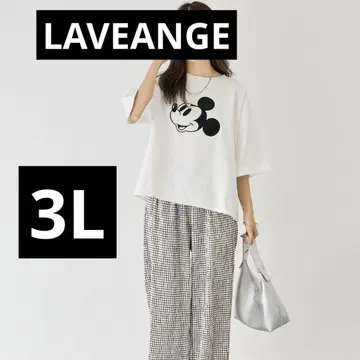 LAVEANGE 미키 플로키 프린트 T셔츠 3L