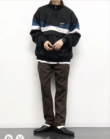 FILA 2장 세트 하프 지퍼 나일론 자켓 아노락 80s