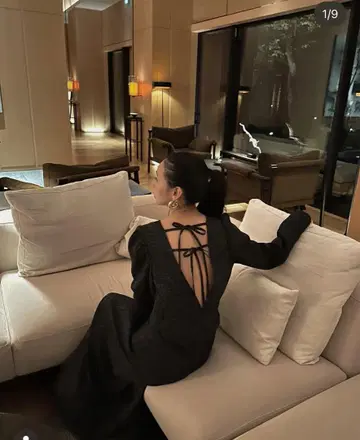 [새상품] ADORABLE BACK RIBBON TWEED DRESS