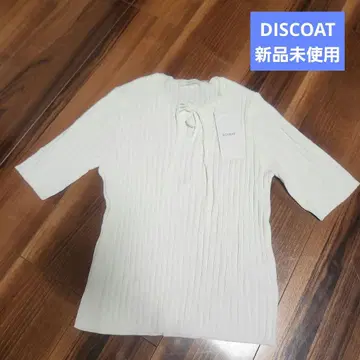 미사용 새상품 DISCOAT 5부 리브 티셔츠