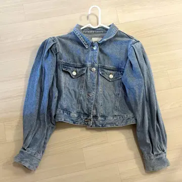 zara 데님 자켓 퍼프 슬리브 크롭 자켓