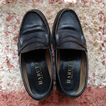 HARUTA 블랙 로퍼 천연 가죽