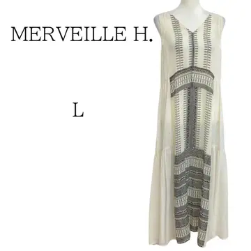 새상품급 MERVEILLE H. 아이보리 롱 티셔츠 원피스 L
