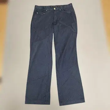 Munsingwear 스트라이프 패턴 플레어 팬츠 네이비