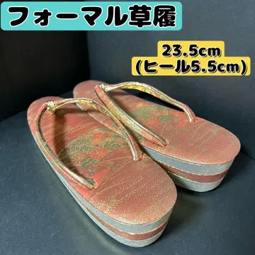 포멀 조리 일본 의류 주홍색 골드 송죽매 여성용 23.5cm 하이힐