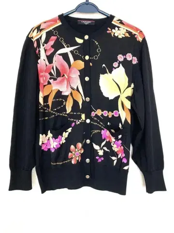 LEONARD FASHION 가디건 블랙 꽃무늬