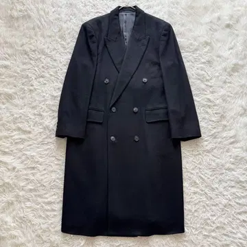 체스터 코트 롱 캐시미어 100% cashmere 블랙 L 더블