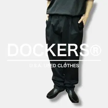 USA 구제 의류 상태 좋음 DOCKERS 2턱 블랙 팬츠 CP1-866