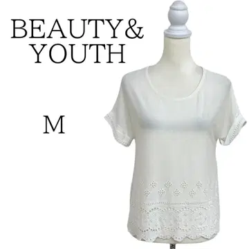 새상품급 BEAUTY&YOUTH 뷰티&유스 화이트 반팔 티셔츠 M