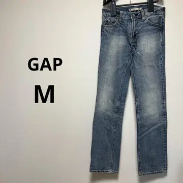 GAP M 스트레이트 데님 라이트 블루 페이드 가공