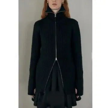새상품급 엠언더바 NUKUMORI KNIT 블랙 더블 지퍼 니트