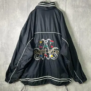 santafe 나일론 자켓 자수 로고 블랙 90s