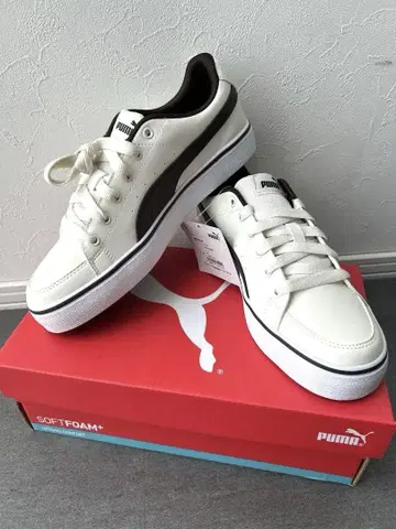 택 포함 미사용 PUMA SOFTFOAM+ 스니커즈 화이트/브라운
