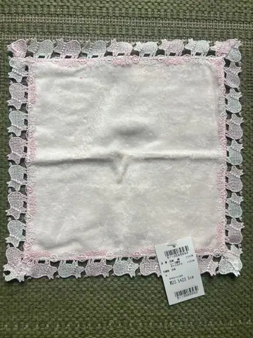 치카자와 레이스 손수건 돼지에게 진주 핑크