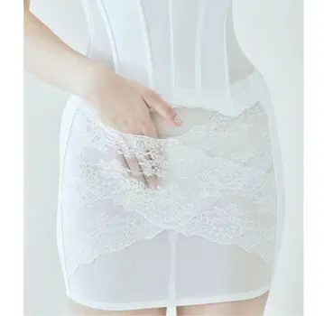 화이트 레이스 타이트 스커트 브라이덜 이너