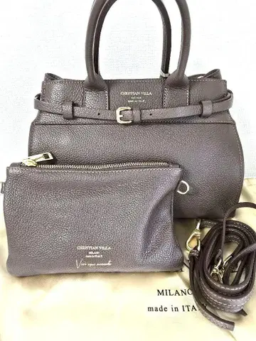 CHRISTIAN VILLA 브라운 핸드백 새상품