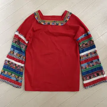 빈티지 70S 패치워크 블라우스