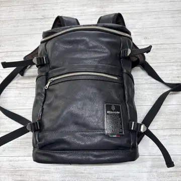 Bianchi 블랙 가죽 백팩