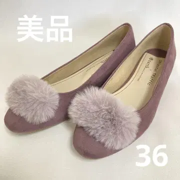 새상품급 ORiental TRaffic 퍼 펌프스 발레 슈즈 보라색 S