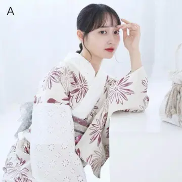 3점 세트 utatane 꽃무늬 유카타 오비 세트