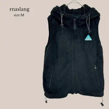 RNASLANG 플리스 베스트 후드 부착 블랙 집업