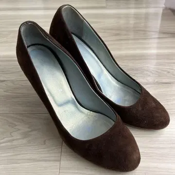 브라운 스웨이드 하이힐 36