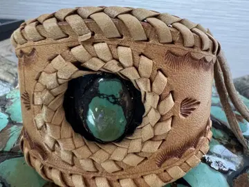 BIG HAND leather x turquoise x silver 팔찌