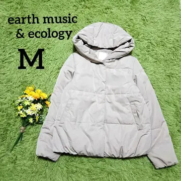 [어스 뮤직&에코로지] 패딩 자켓 M 베이지 후드 경량 방한