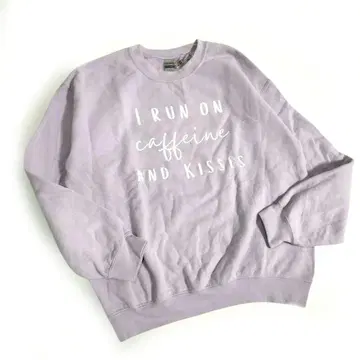 초레어 레터드 프린트 맨투맨 아메카지 더스티 핑크 빅