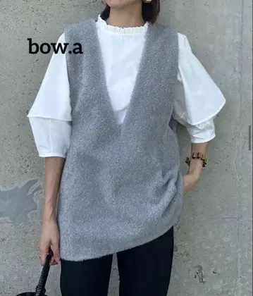 bow.a 니트 베스트 V넥 그레이 베스트 새상품급 yori