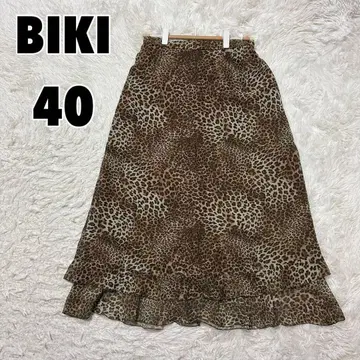 BIKI (40) 애니멀 레오파드 쉬폰 스커트 이탈리아 원단