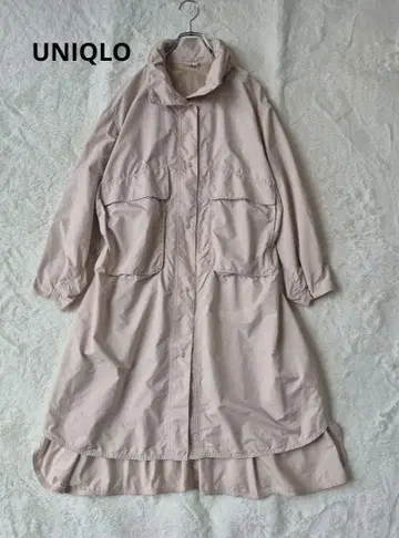 유니클로 U UNIQLOU 후디드 롱 코트 M 베이지 새상품급