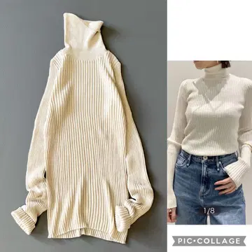 컨디션 최상 라빠르망 두지엠 클라세 와이드 리브 터틀 풀오버