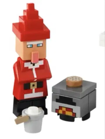정품 LEGO 마인크래프트 마을 주민 산타클로스 화덕 크리스마스