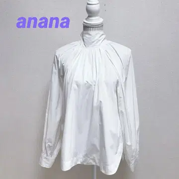 anana 아나나 긴팔 블라우스 개더 리본 빅 슬리브 화이트