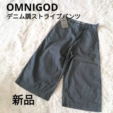 새상품 OMNIGOD 데님 스트라이프 와이드 팬츠