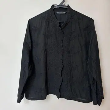 mizuiro ind 블랙 자수 긴팔 셔츠