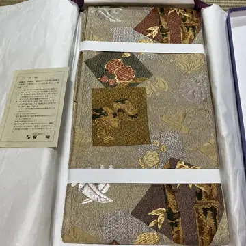 실크제 꽃 무늬 기하학 패턴 오비 새상품